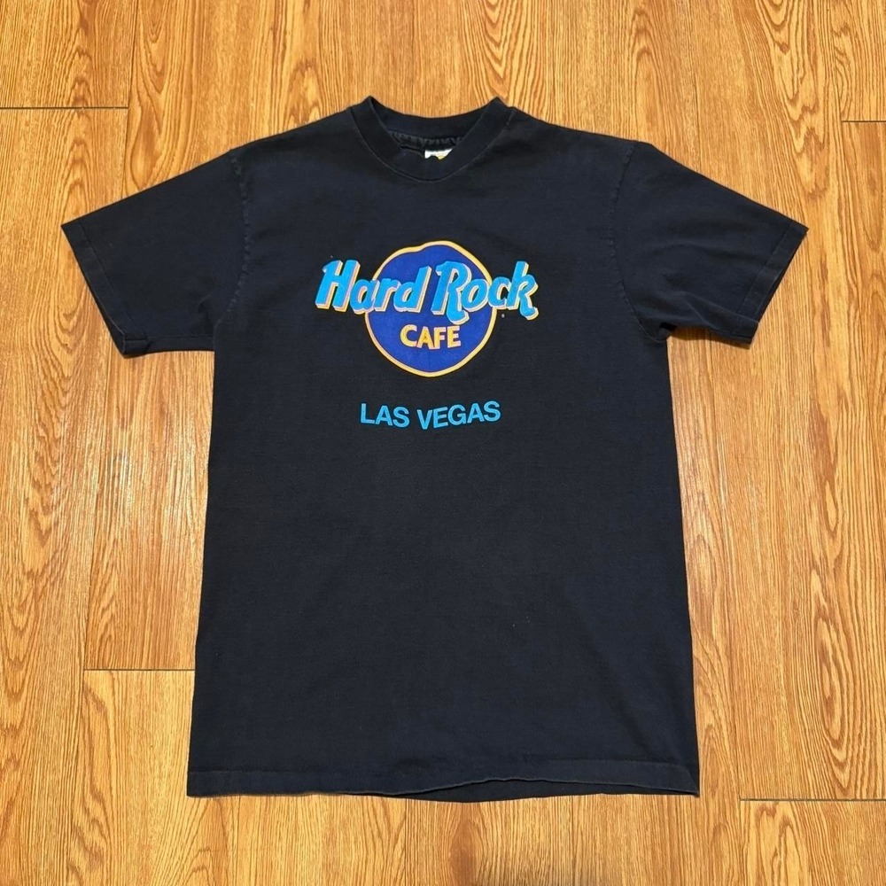 VTG Hard Rock Cafe Men's Shirt Black Las Vegas Single Stitch 90s Measures Small